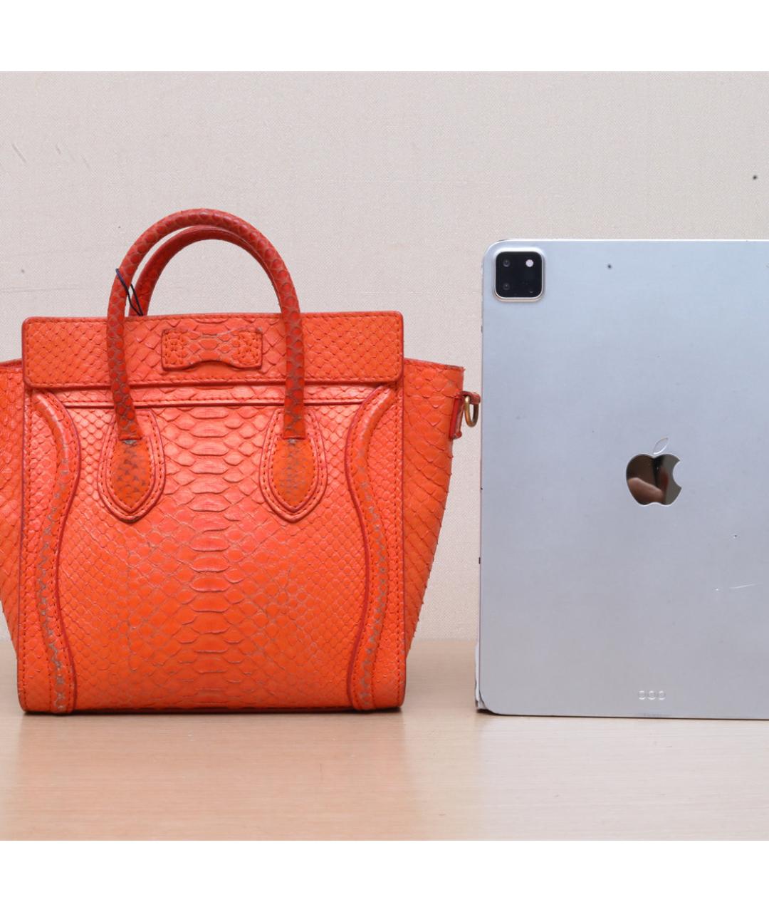 CELINE Оранжевая кожаная сумка через плечо, фото 7