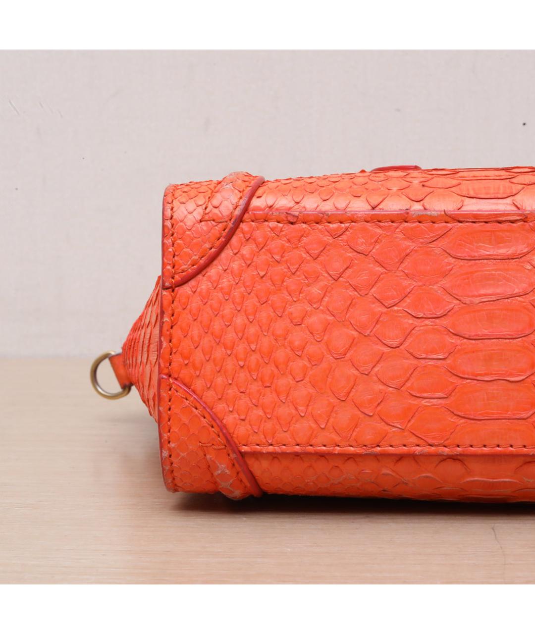 CELINE Оранжевая кожаная сумка через плечо, фото 9