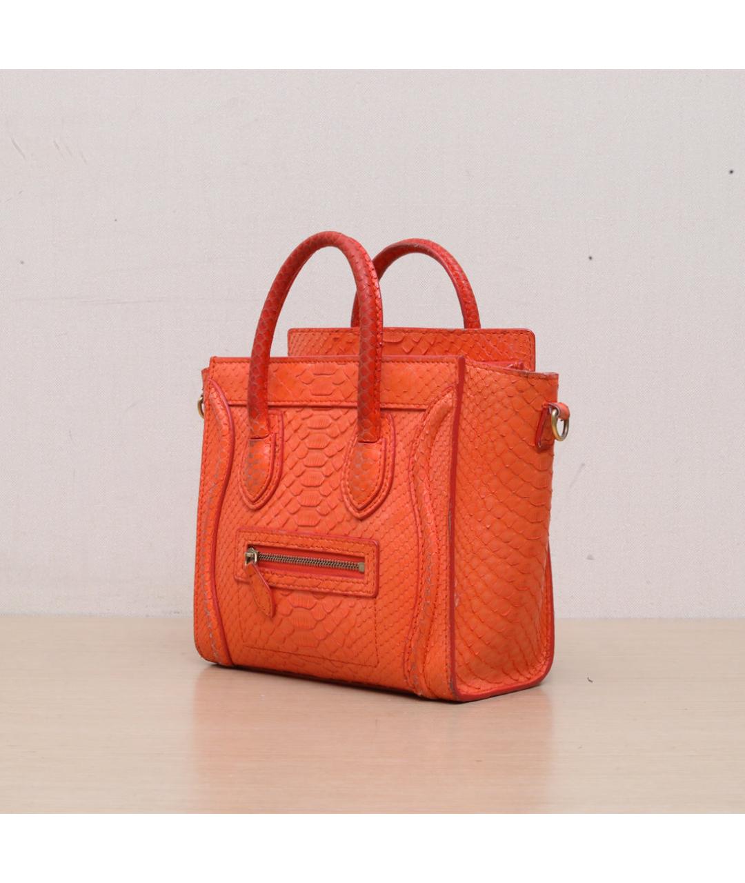 CELINE Оранжевая кожаная сумка через плечо, фото 4