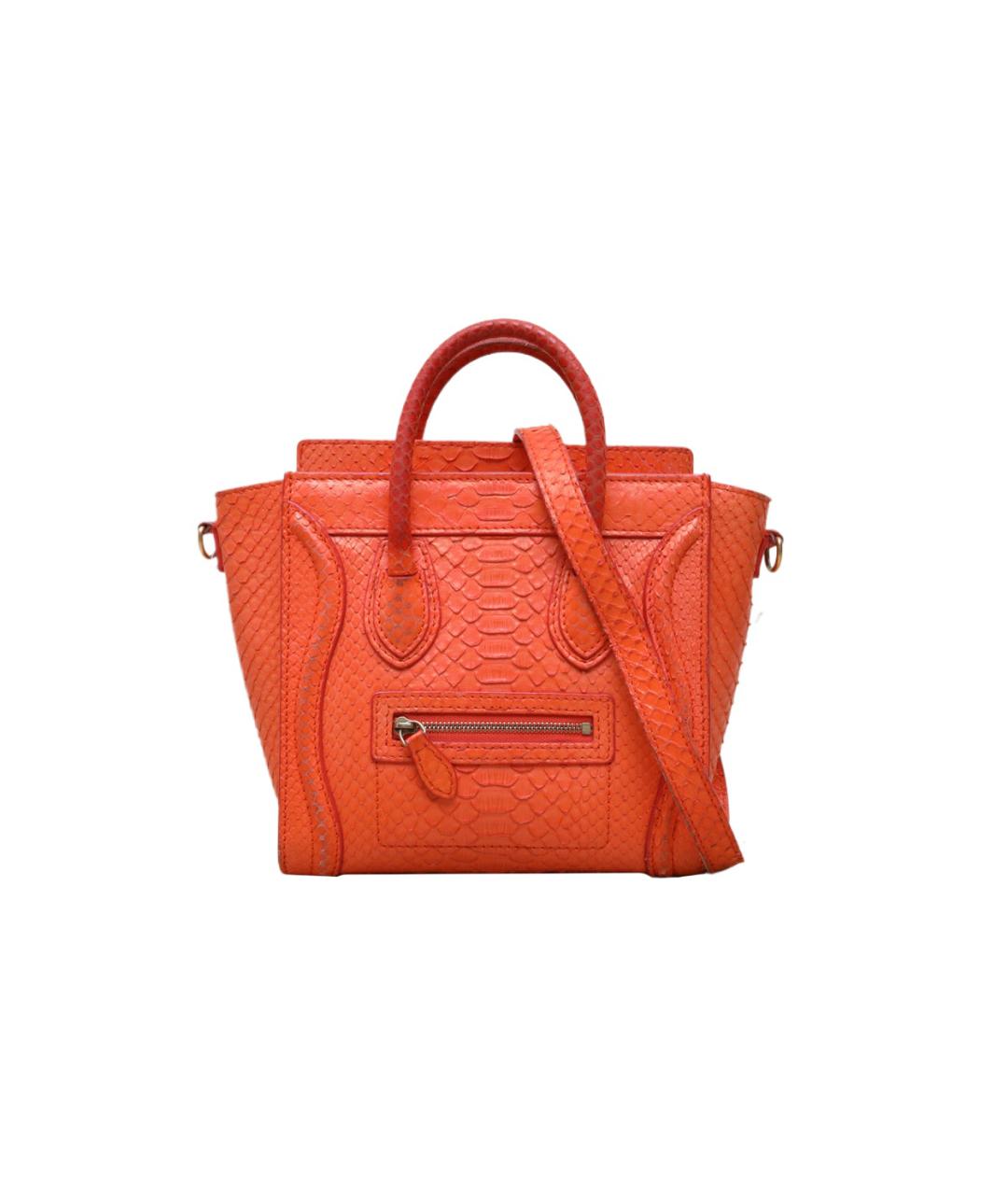 CELINE Оранжевая кожаная сумка через плечо, фото 1