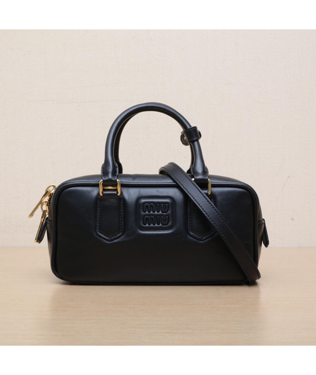 MIU MIU Черная кожаная сумка через плечо, фото 2