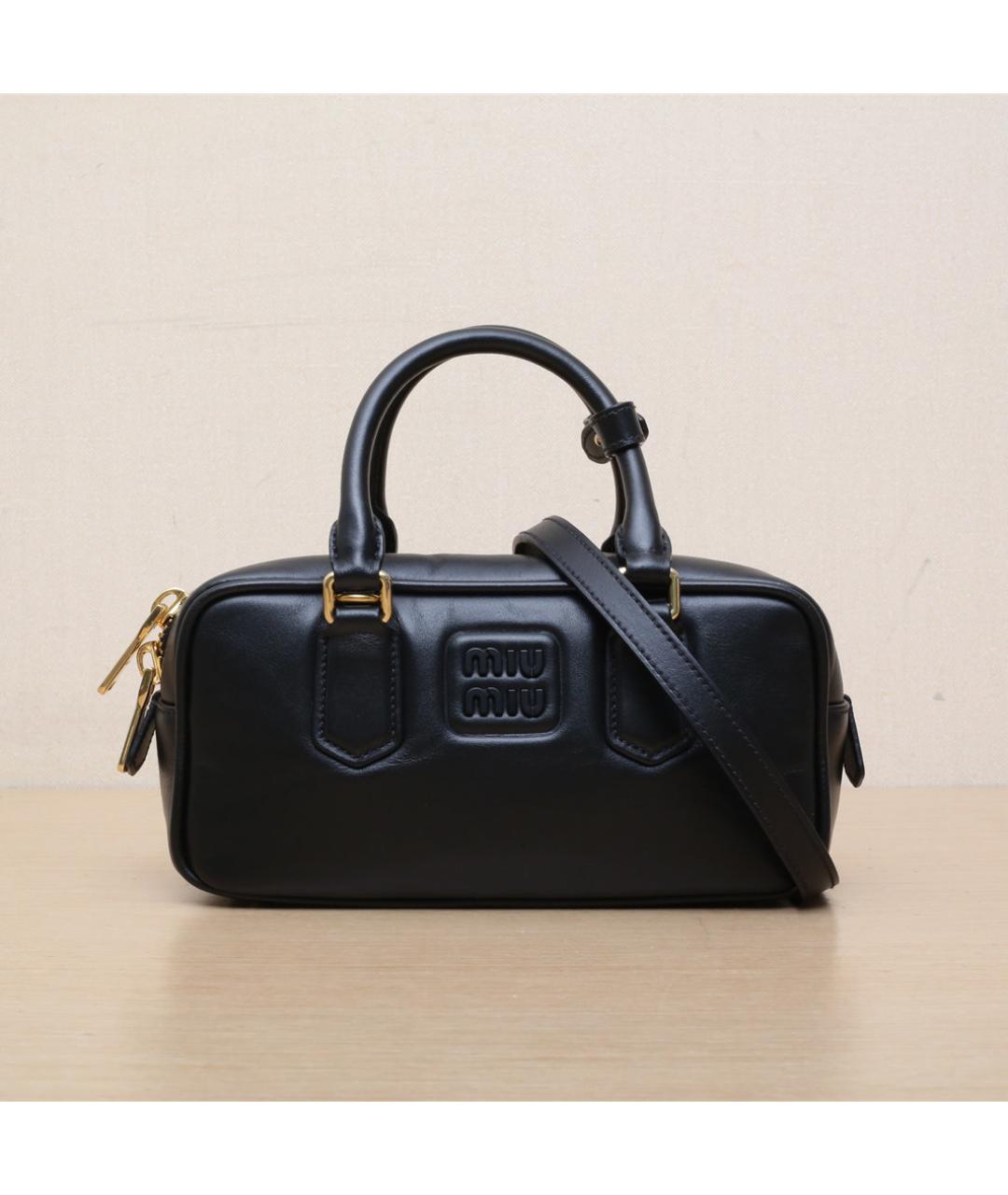 MIU MIU Черная кожаная сумка через плечо, фото 3
