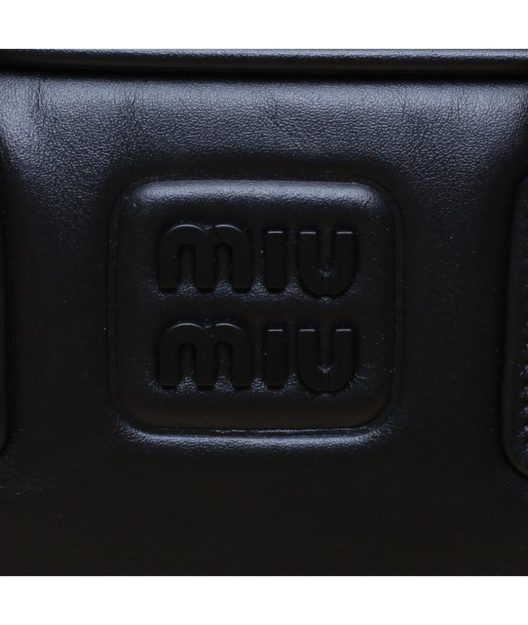 MIU MIU Черная кожаная сумка через плечо, фото 8