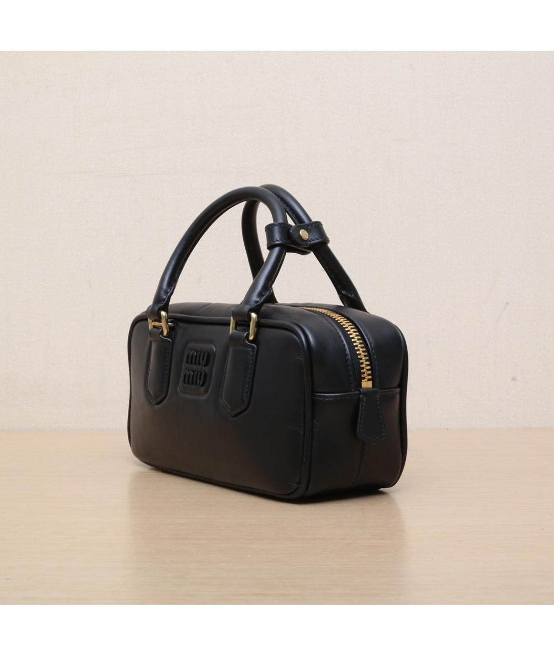 MIU MIU Черная кожаная сумка через плечо, фото 4