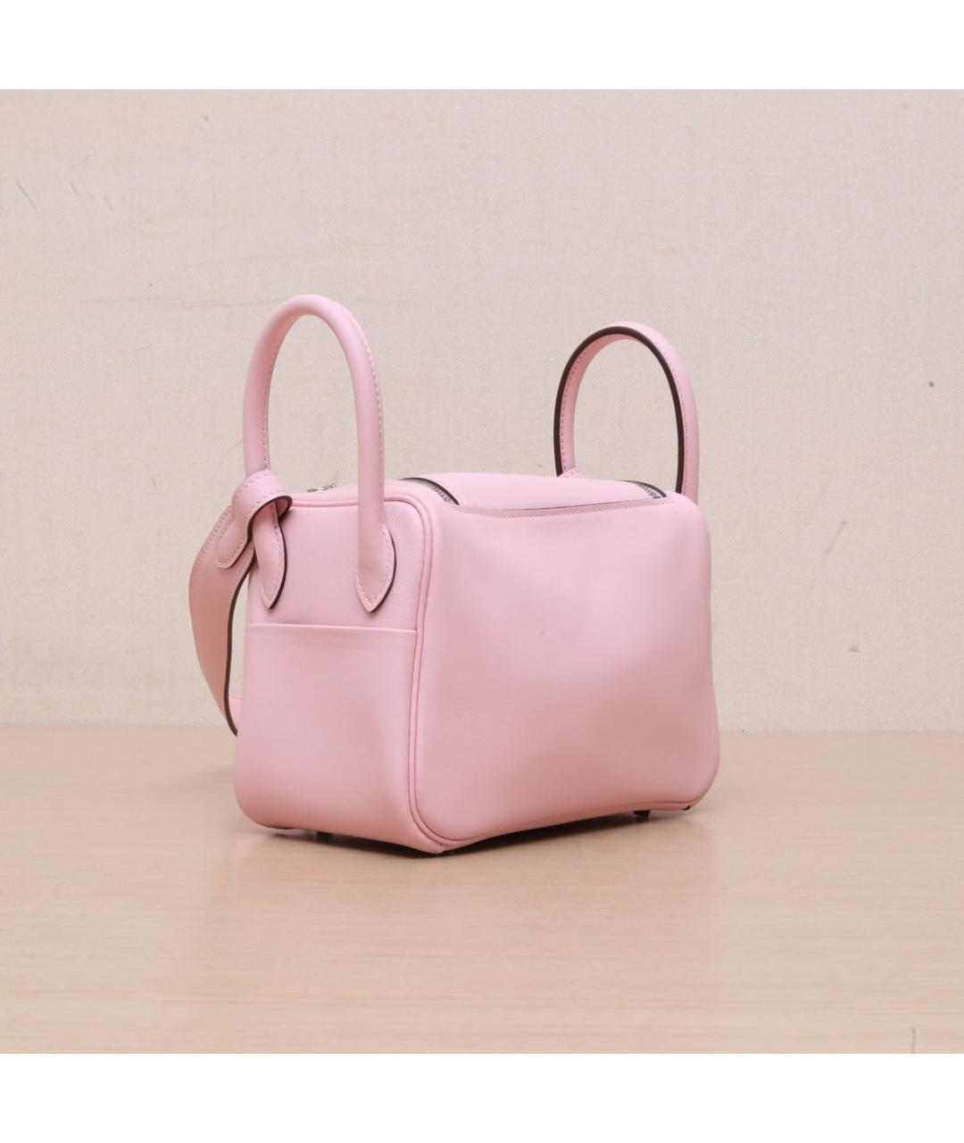 HERMES Розовая кожаная сумка через плечо, фото 6