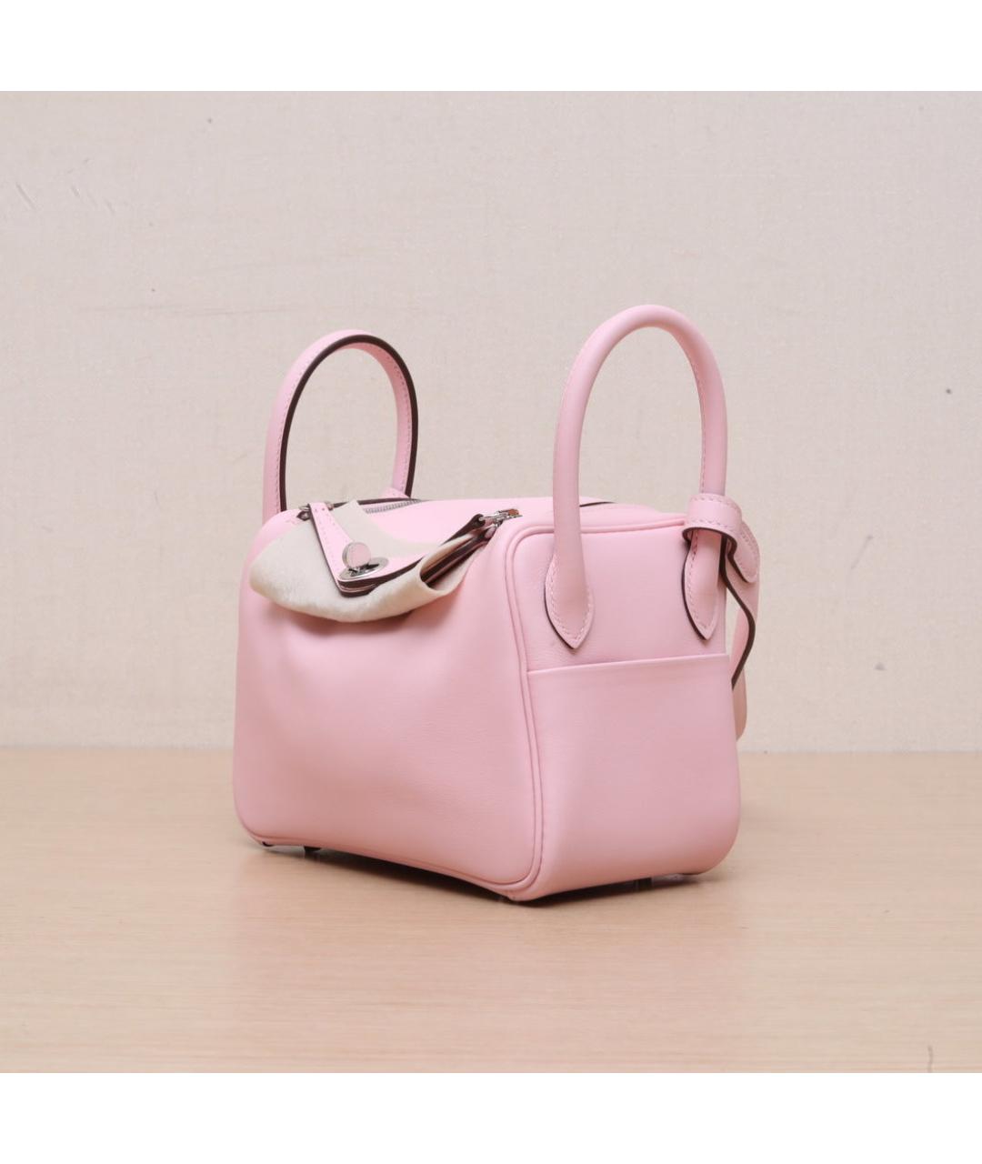 HERMES Розовая кожаная сумка через плечо, фото 4