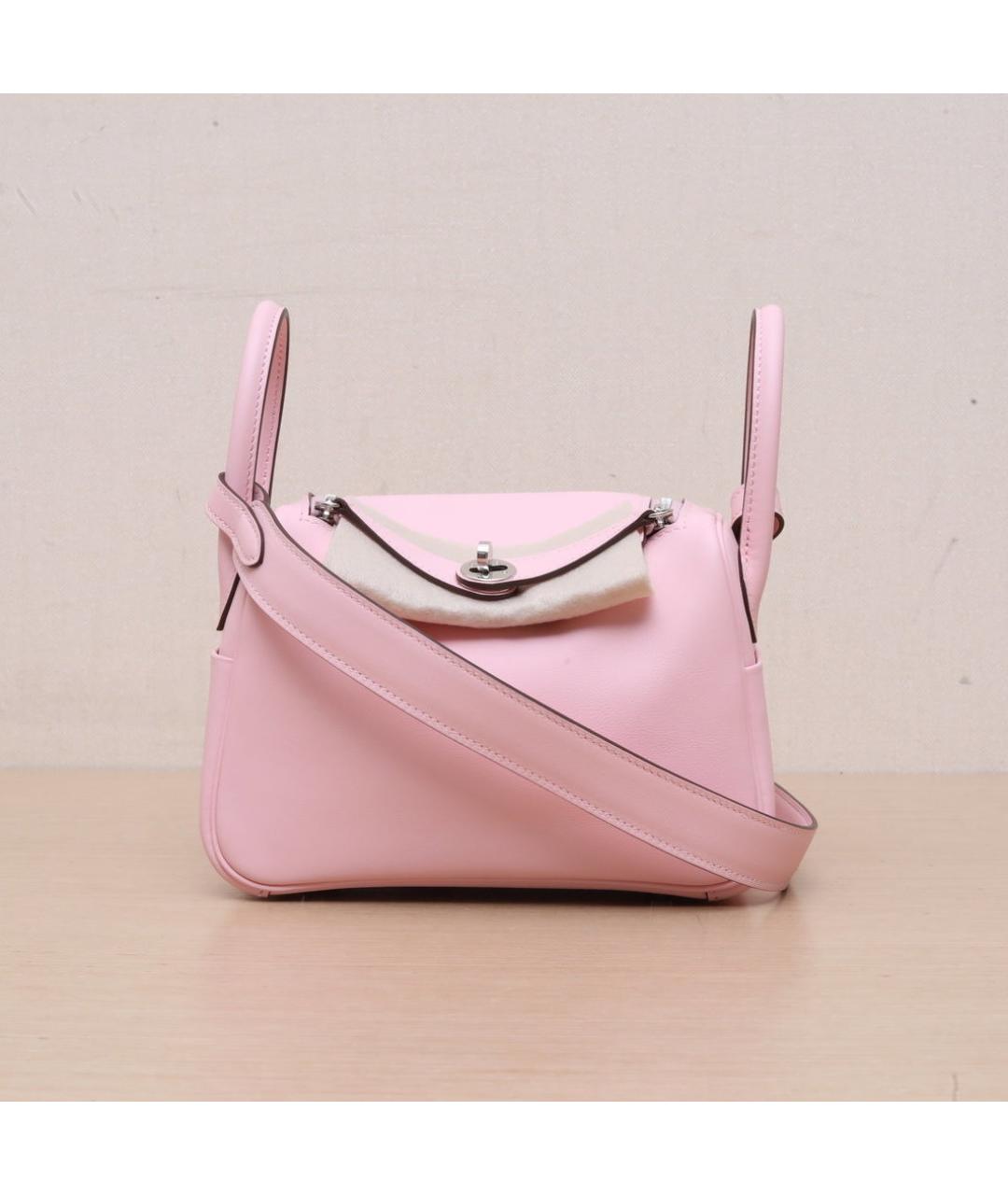 HERMES Розовая кожаная сумка через плечо, фото 3