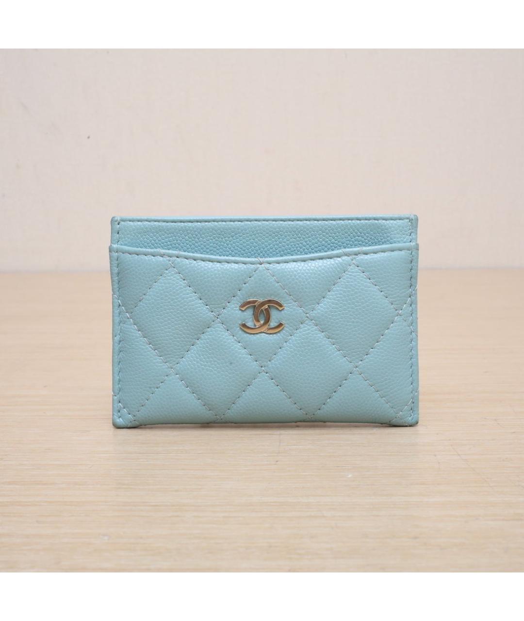 CHANEL Голубой кожаный кошелек, фото 2