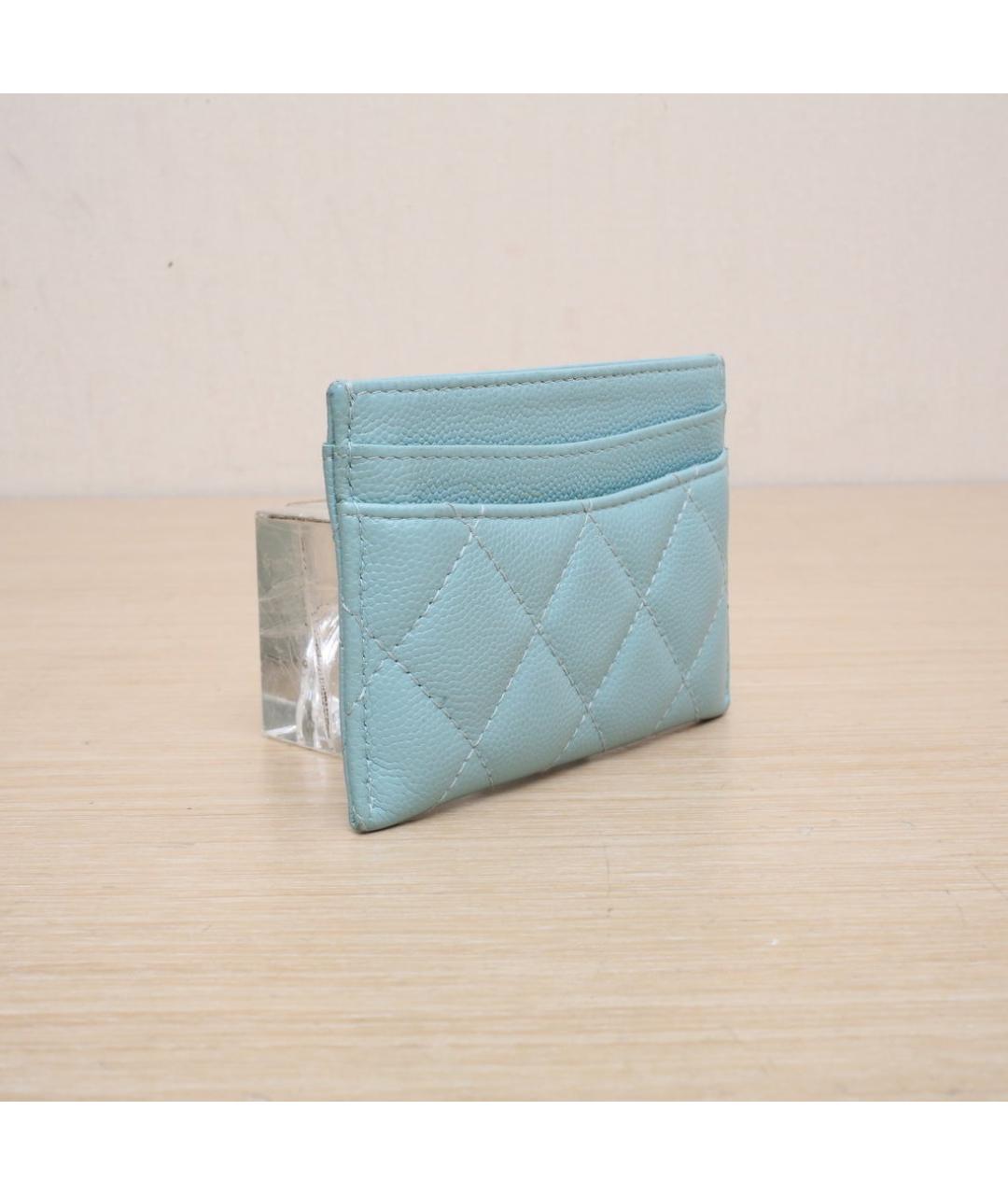 CHANEL Голубой кожаный кошелек, фото 6