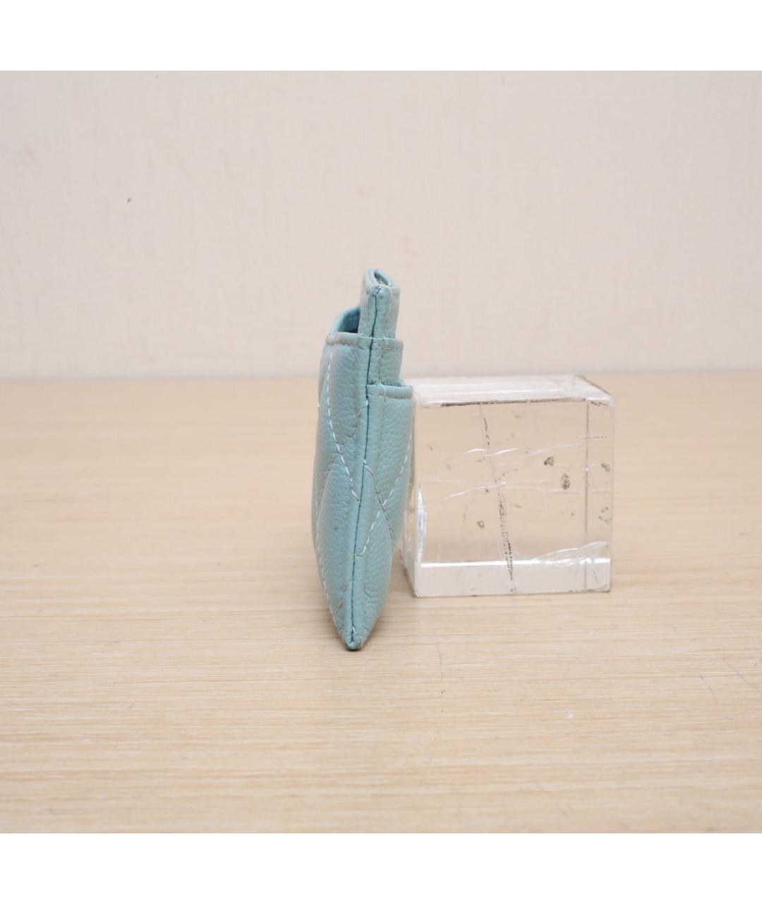 CHANEL Голубой кожаный кошелек, фото 5