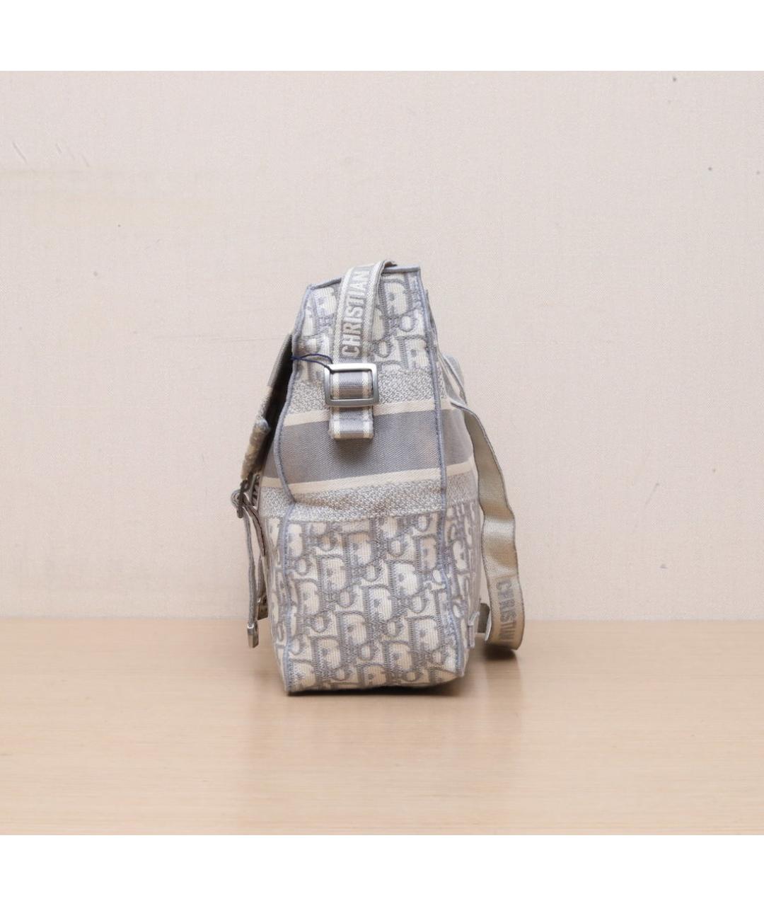 CHRISTIAN DIOR Серая тканевая сумка через плечо, фото 5