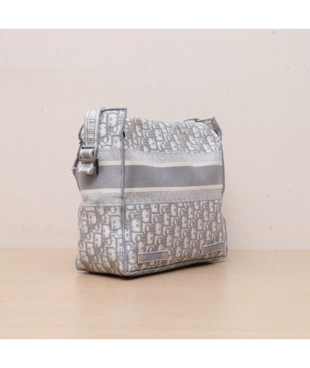 CHRISTIAN DIOR Серая тканевая сумка через плечо, фото 6