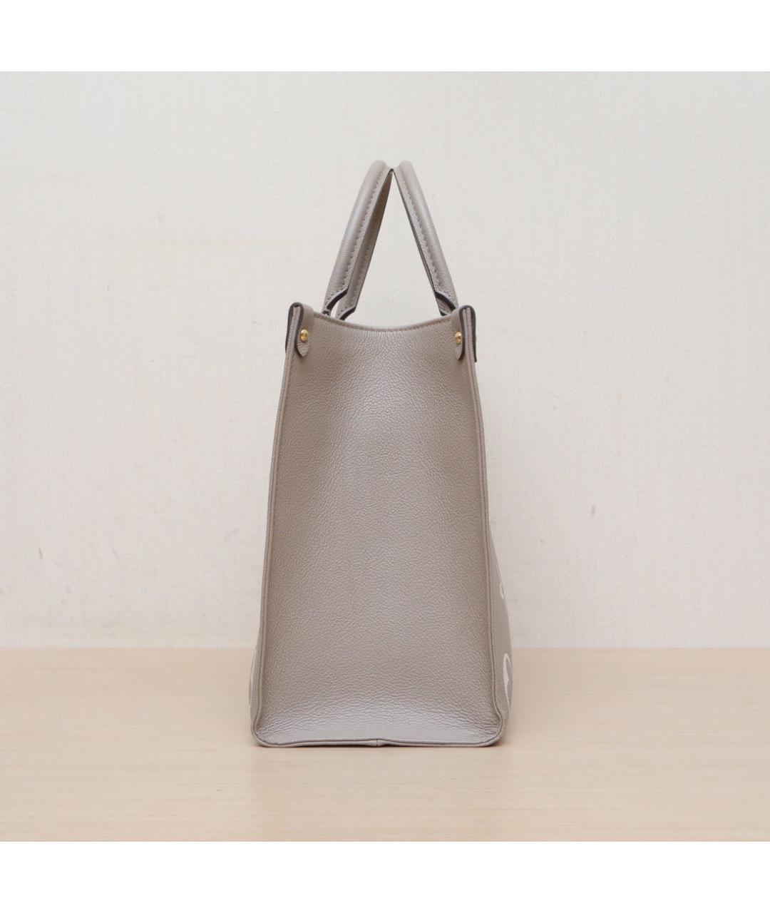 LOUIS VUITTON Серая кожаная сумка через плечо, фото 5