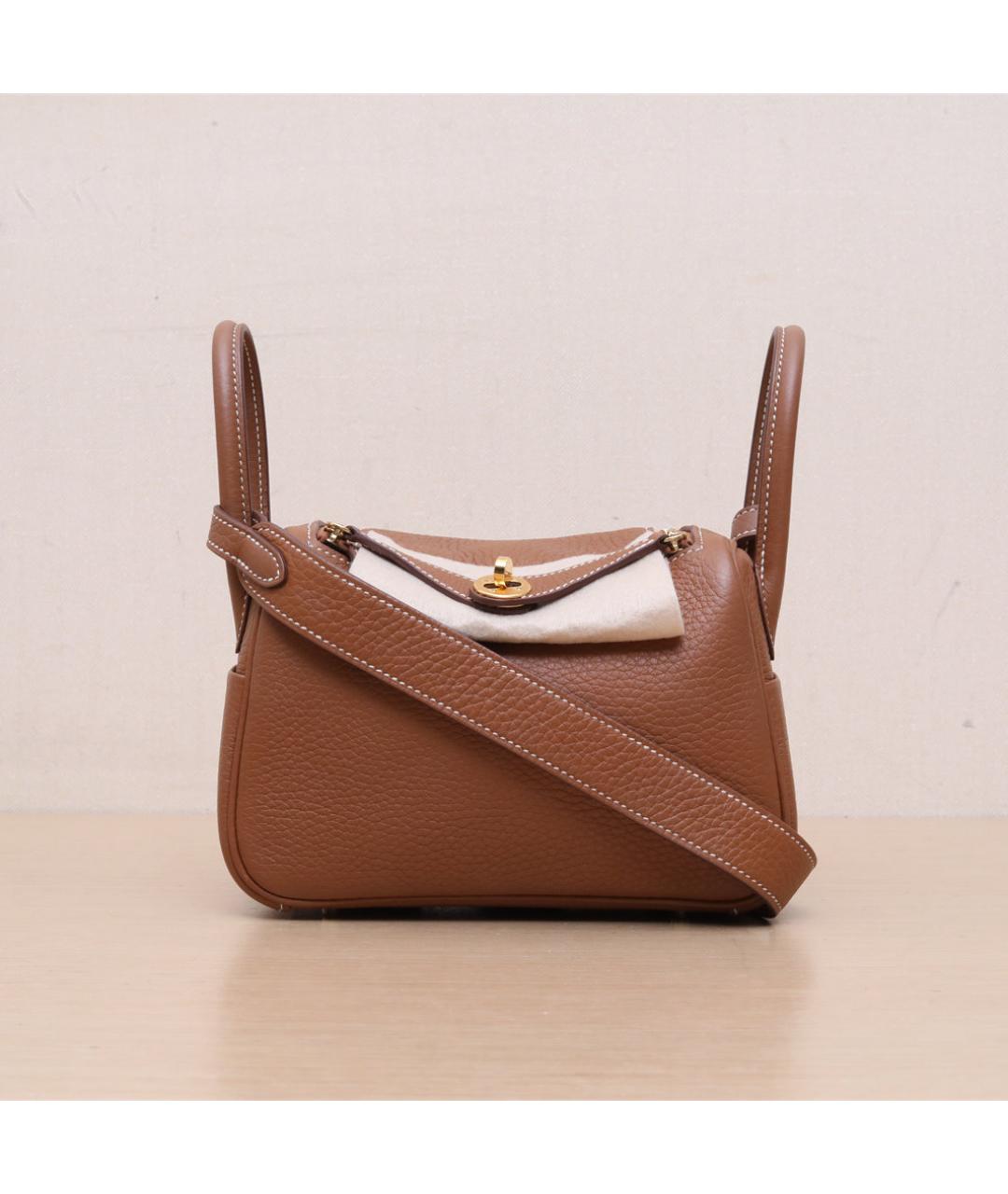 HERMES Коричневая кожаная сумка через плечо, фото 3