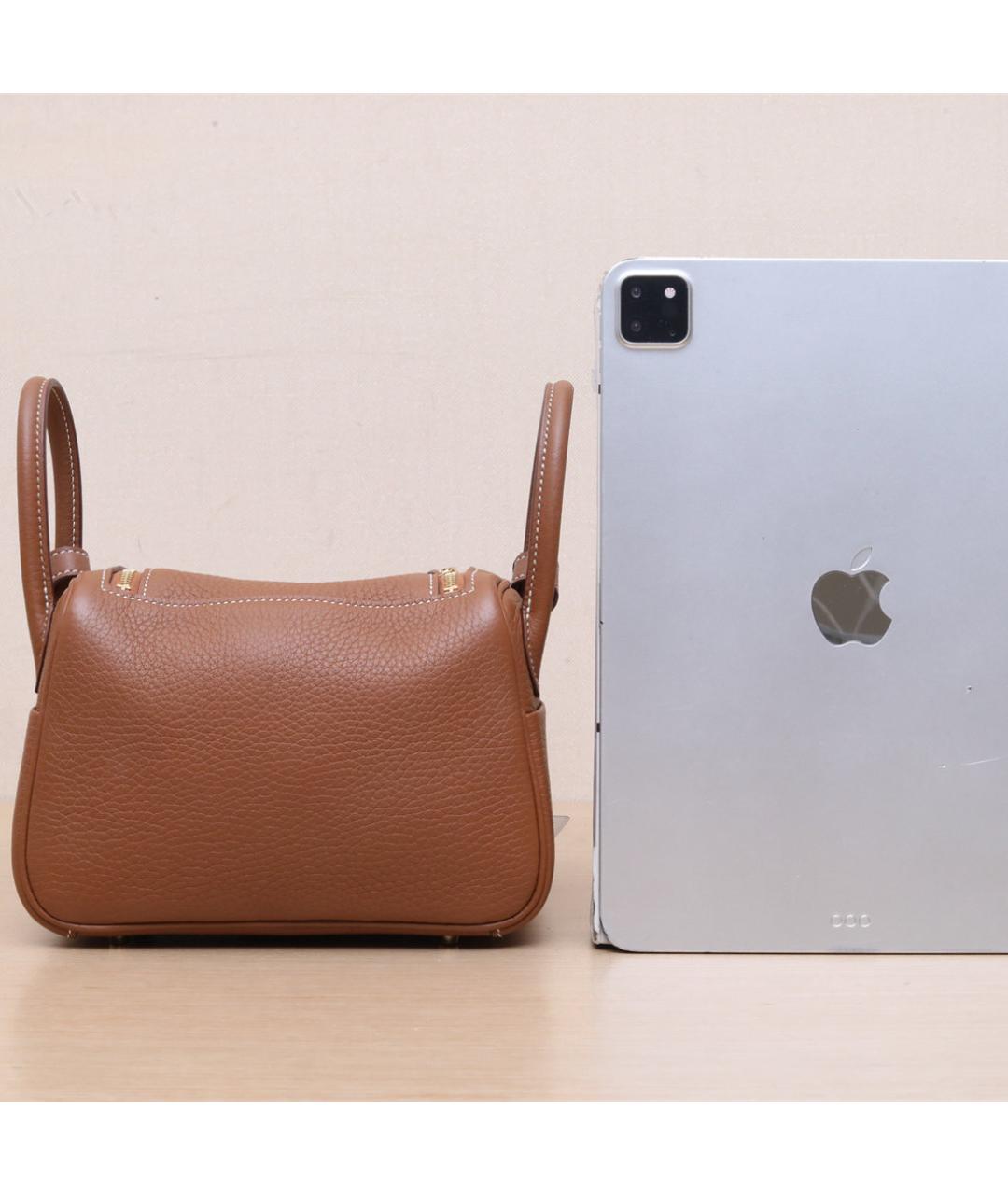 HERMES Коричневая кожаная сумка через плечо, фото 7