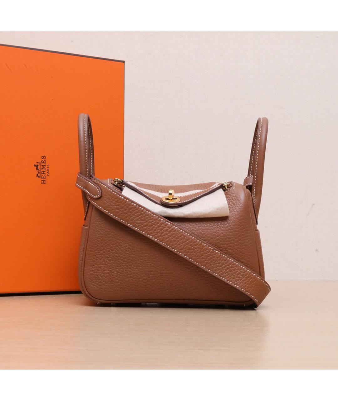 HERMES Коричневая кожаная сумка через плечо, фото 2