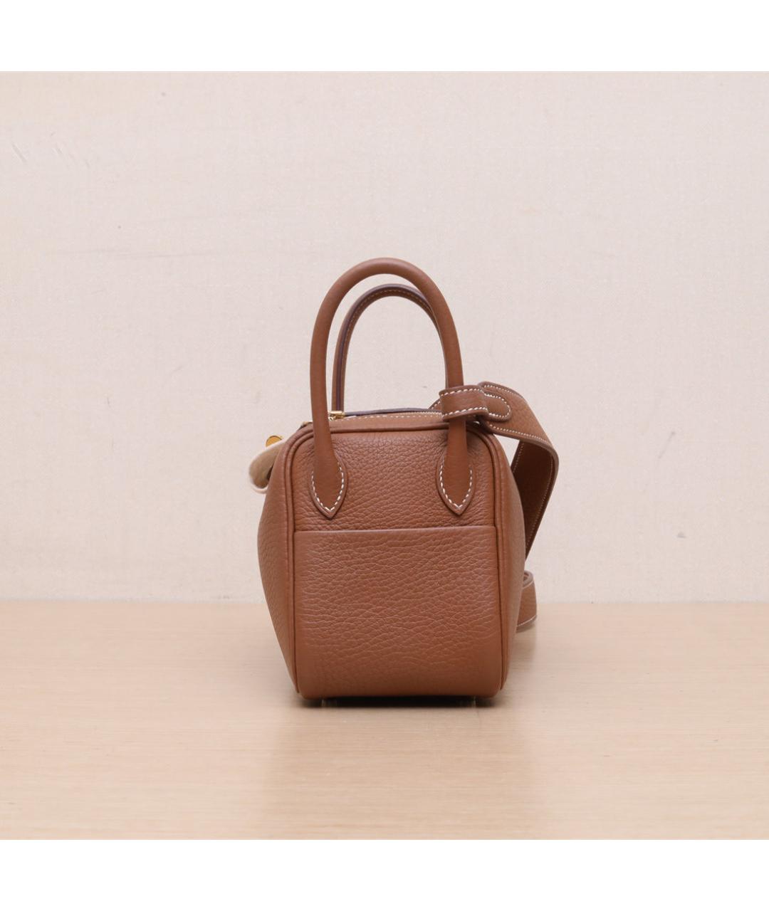 HERMES Коричневая кожаная сумка через плечо, фото 5