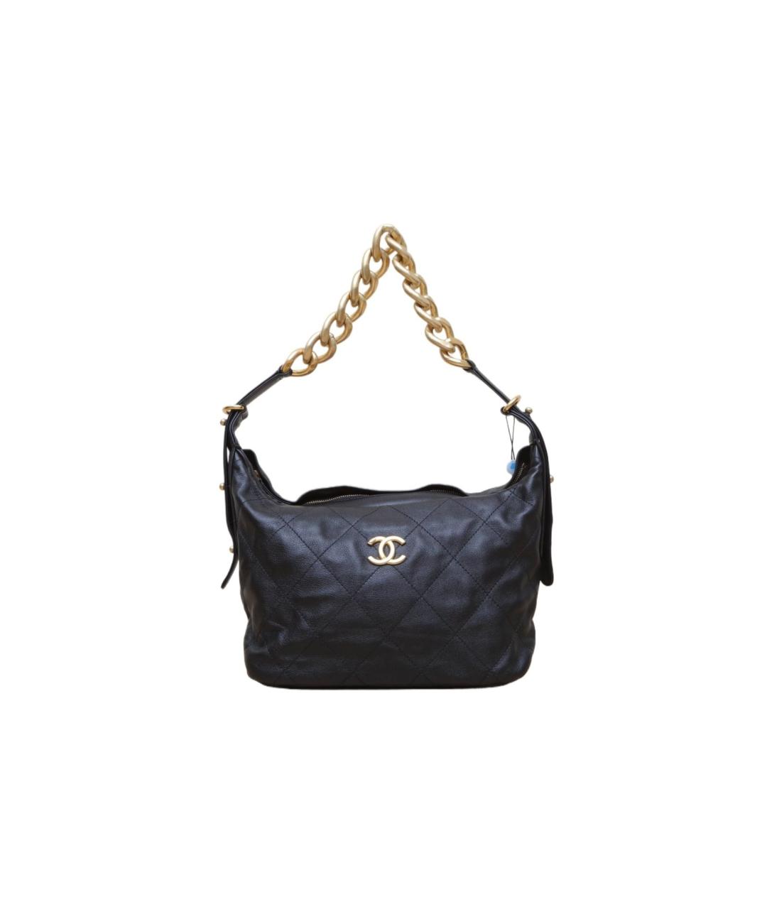 CHANEL Черная кожаная сумка через плечо, фото 1