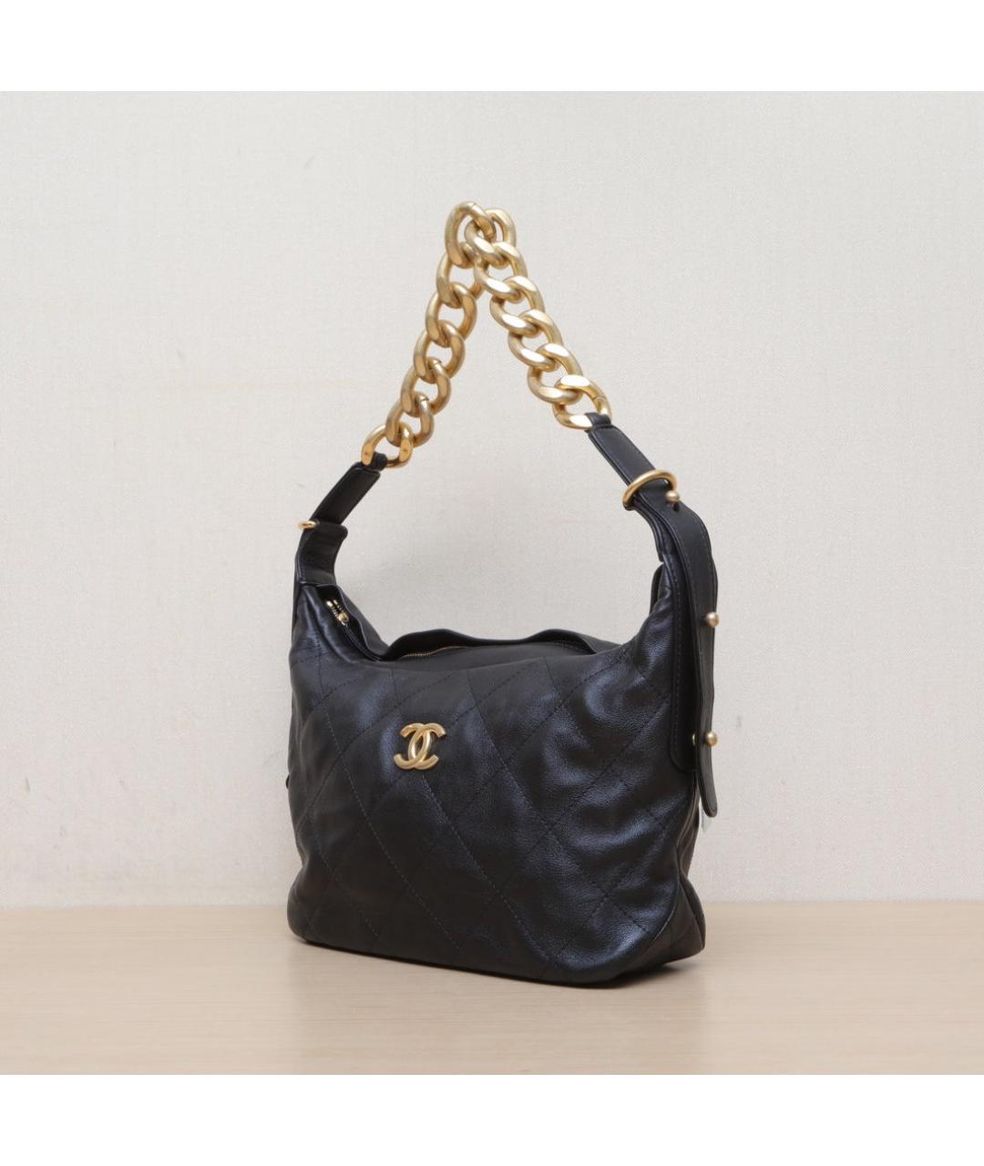 CHANEL Черная кожаная сумка через плечо, фото 4