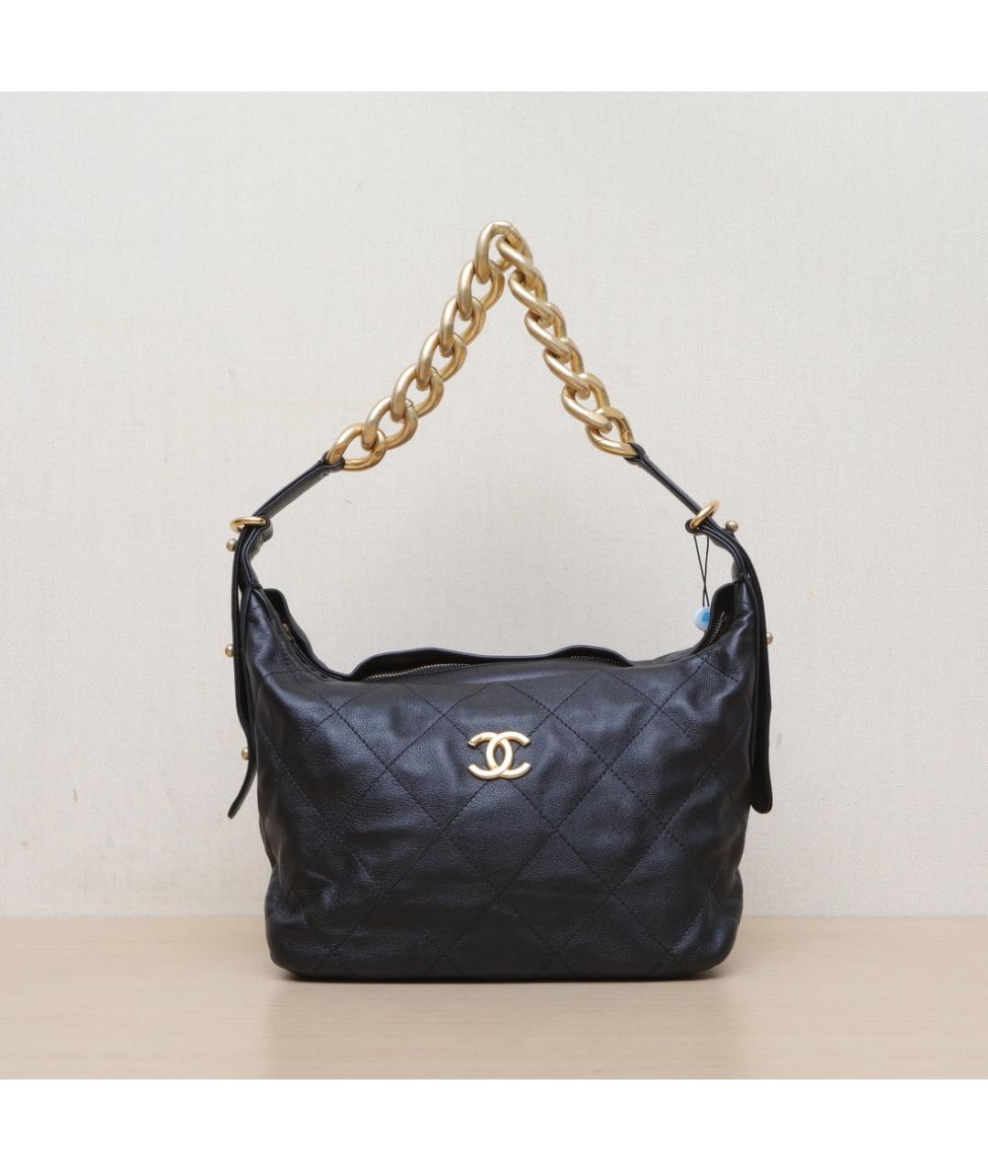 CHANEL Черная кожаная сумка через плечо, фото 3