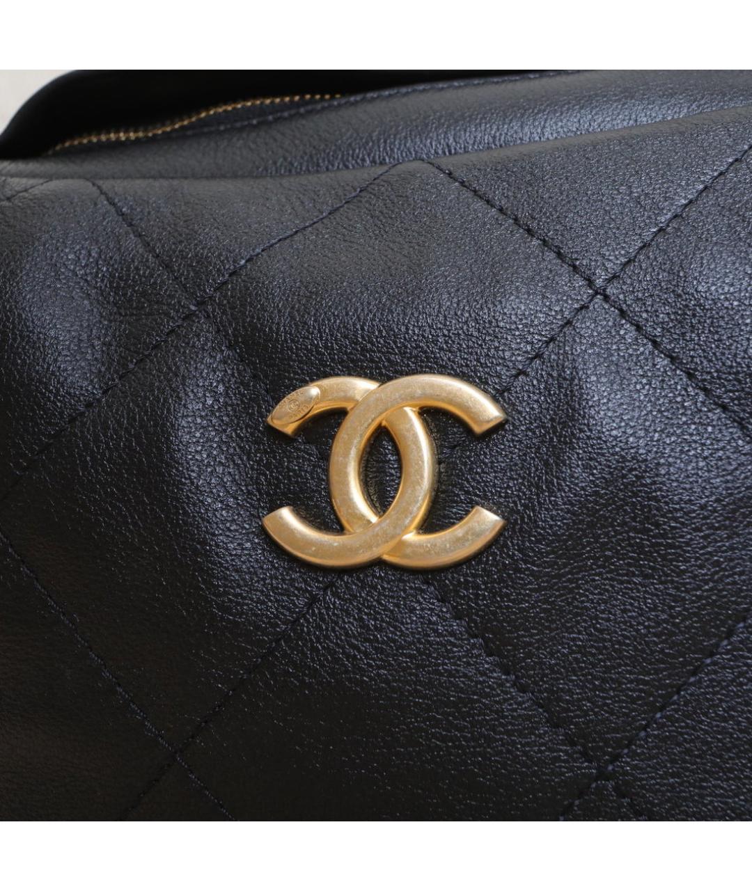 CHANEL Черная кожаная сумка через плечо, фото 8