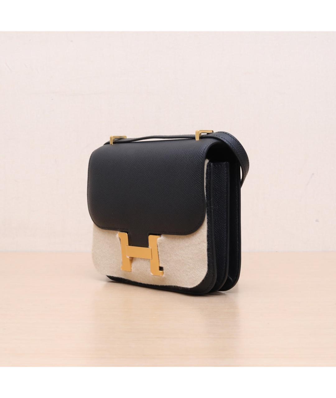 HERMES Черная кожаная сумка через плечо, фото 4