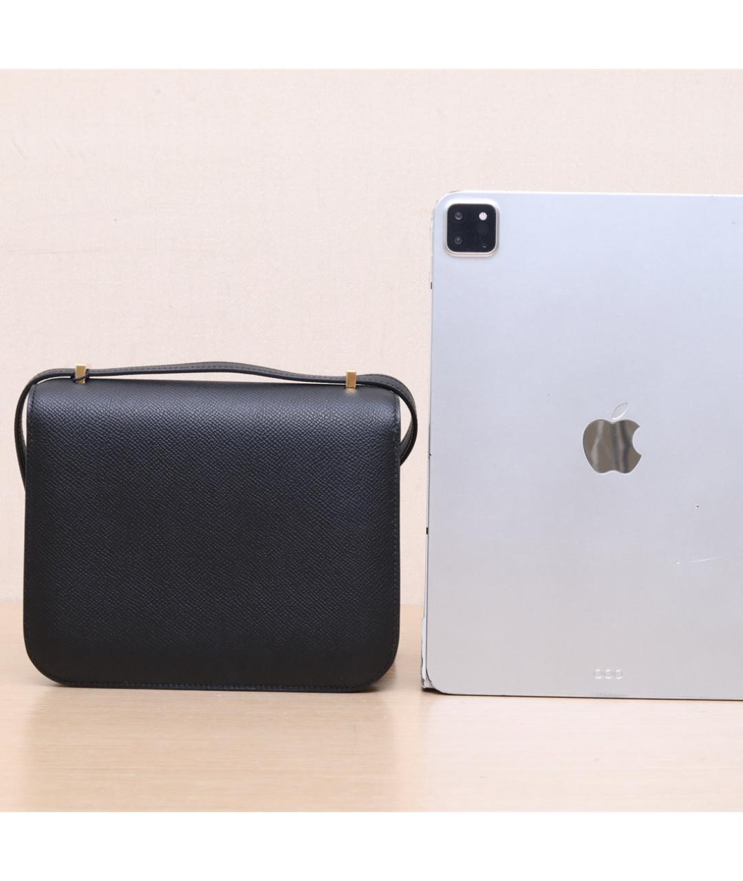 HERMES Черная кожаная сумка через плечо, фото 7