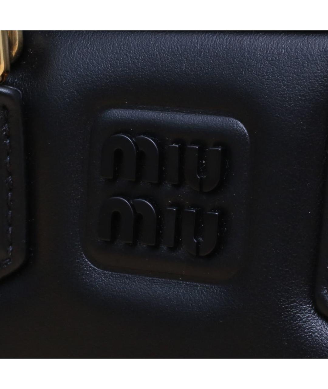 MIU MIU Черная кожаная сумка через плечо, фото 8