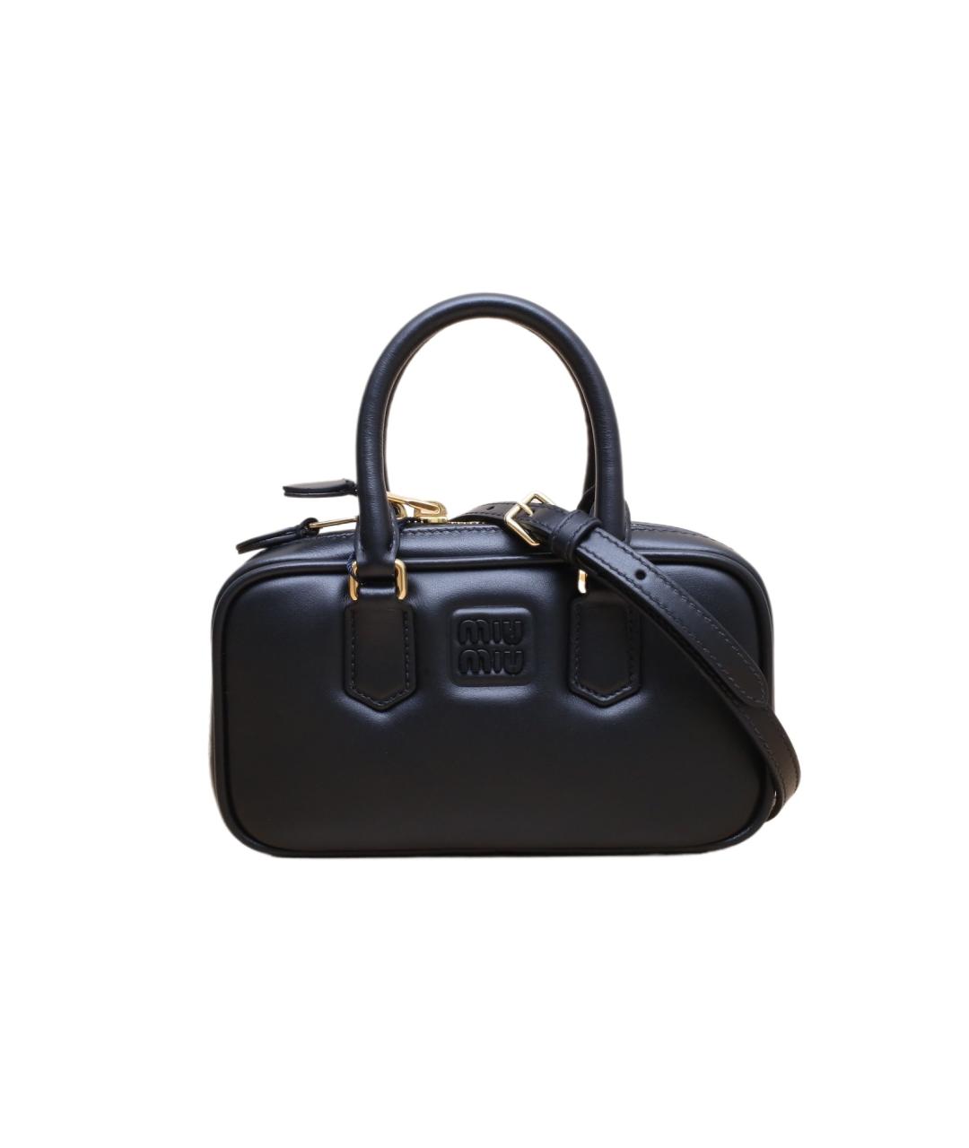 MIU MIU Черная кожаная сумка через плечо, фото 1