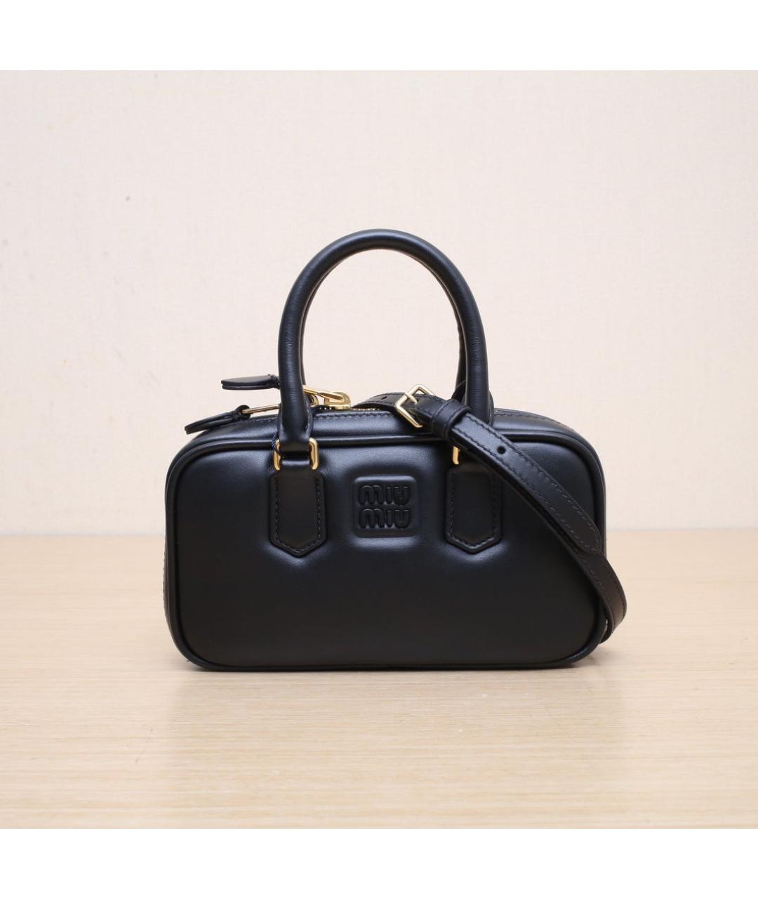 MIU MIU Черная кожаная сумка через плечо, фото 3