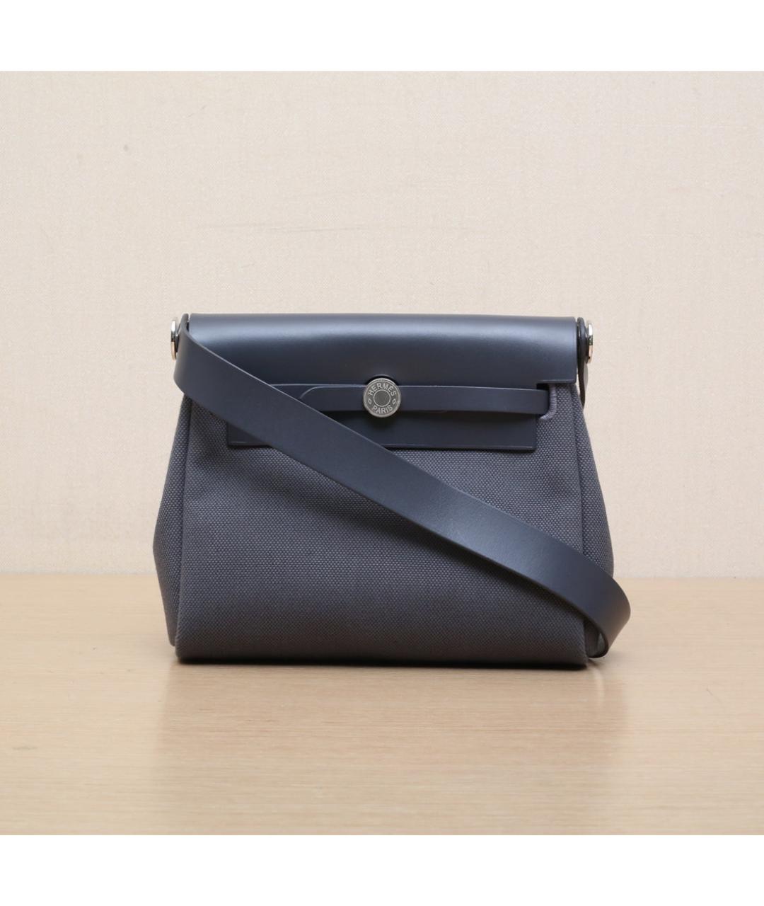 HERMES Серая тканевая сумка через плечо, фото 3