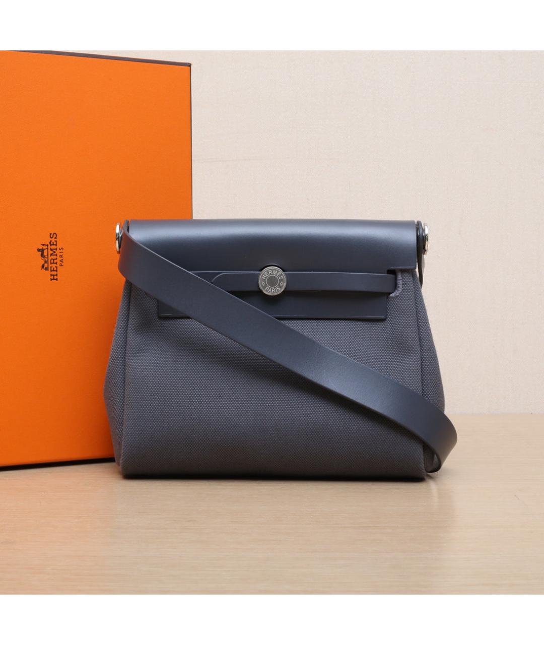 HERMES Серая тканевая сумка через плечо, фото 2
