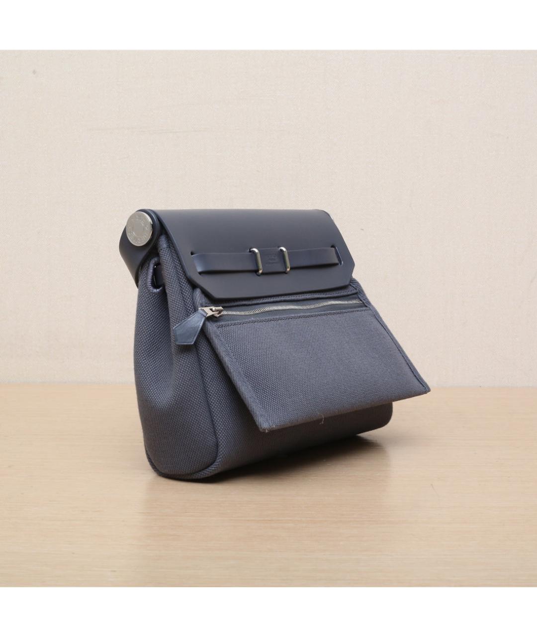 HERMES Серая тканевая сумка через плечо, фото 6