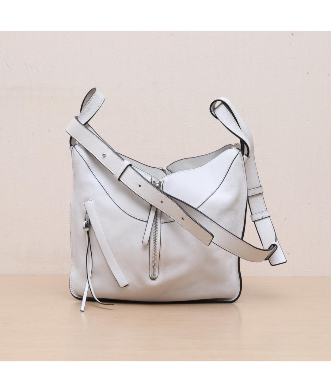 LOEWE Белая кожаная сумка через плечо, фото 3