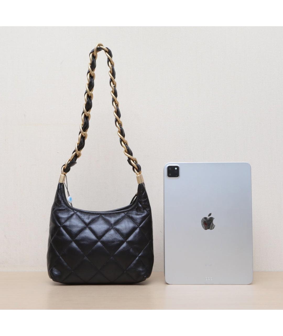 CHANEL Черная кожаная сумка через плечо, фото 7