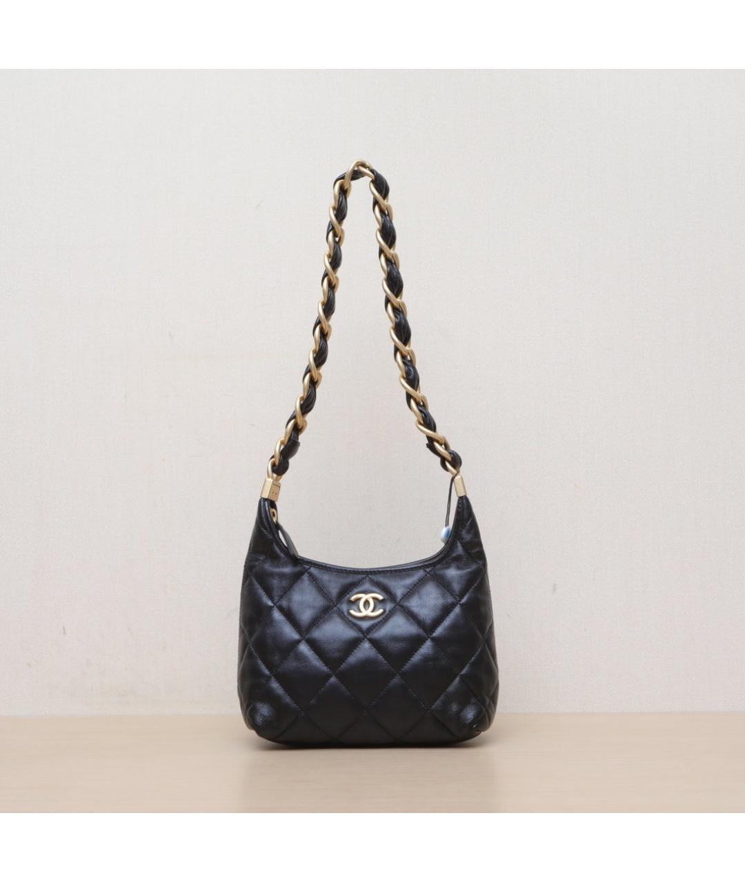 CHANEL Черная кожаная сумка через плечо, фото 3
