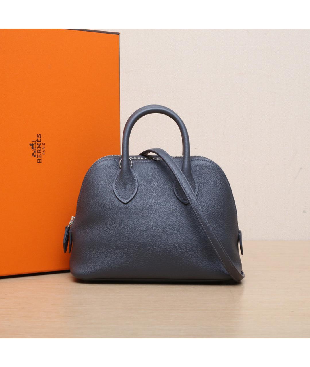 HERMES Серая кожаная сумка через плечо, фото 2