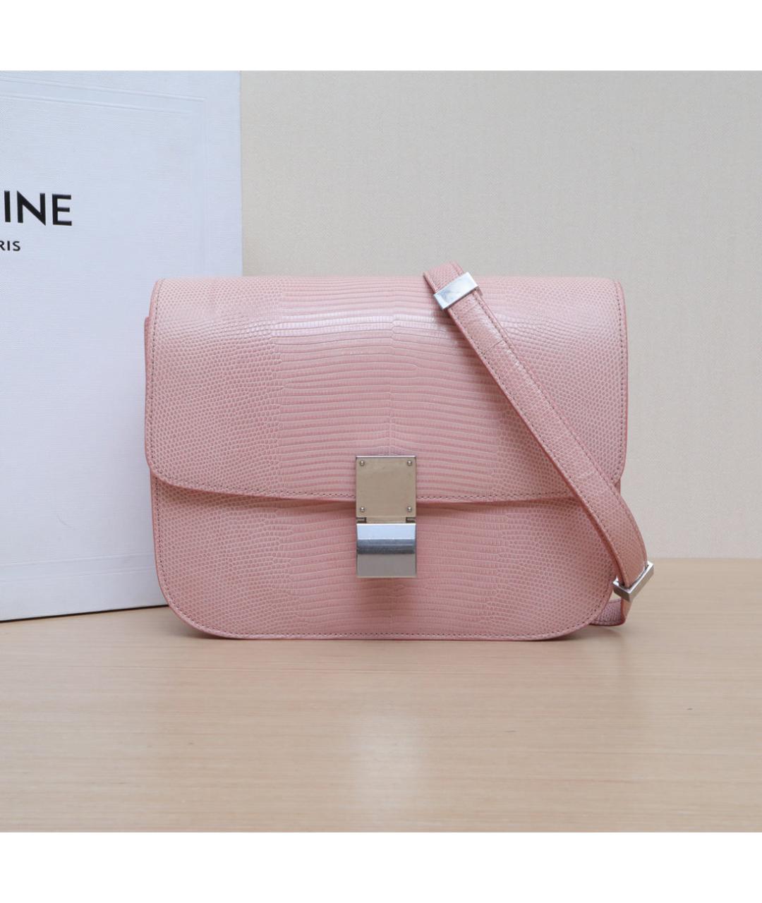 CELINE Розовая кожаная сумка через плечо, фото 2