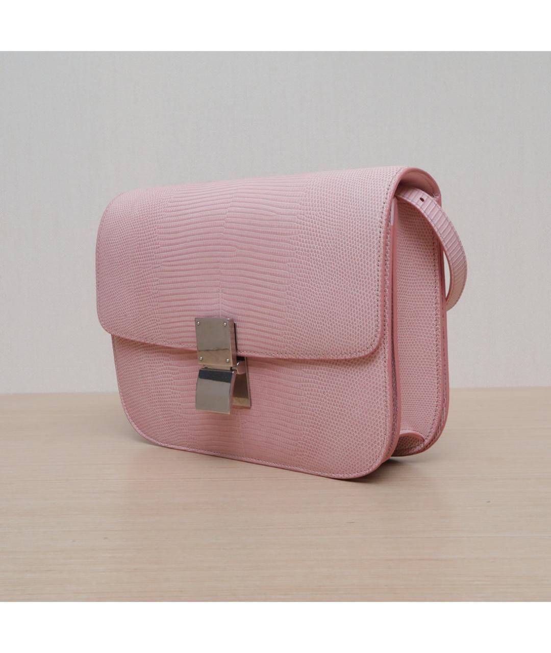 CELINE Розовая кожаная сумка через плечо, фото 4