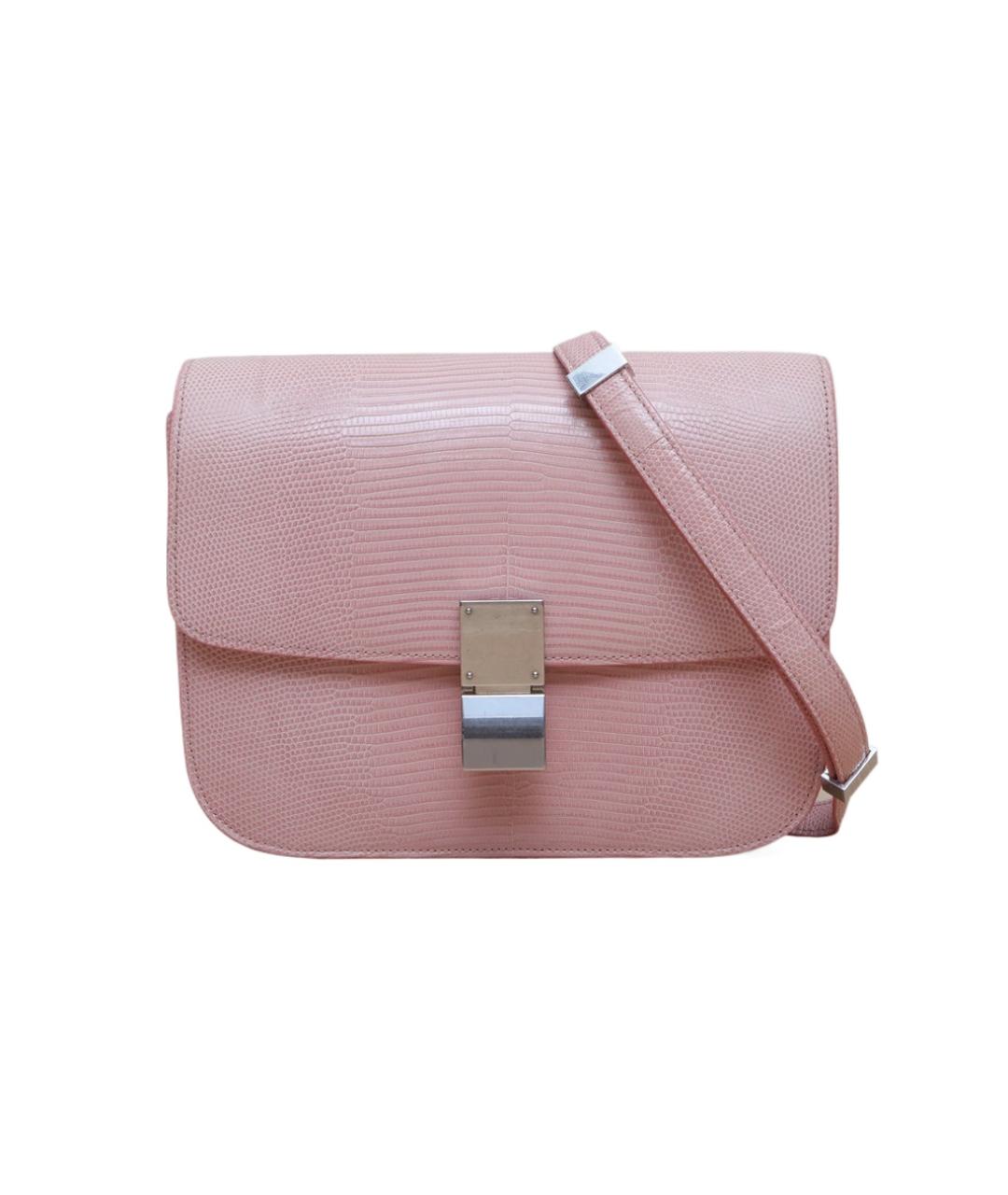 CELINE Розовая кожаная сумка через плечо, фото 1