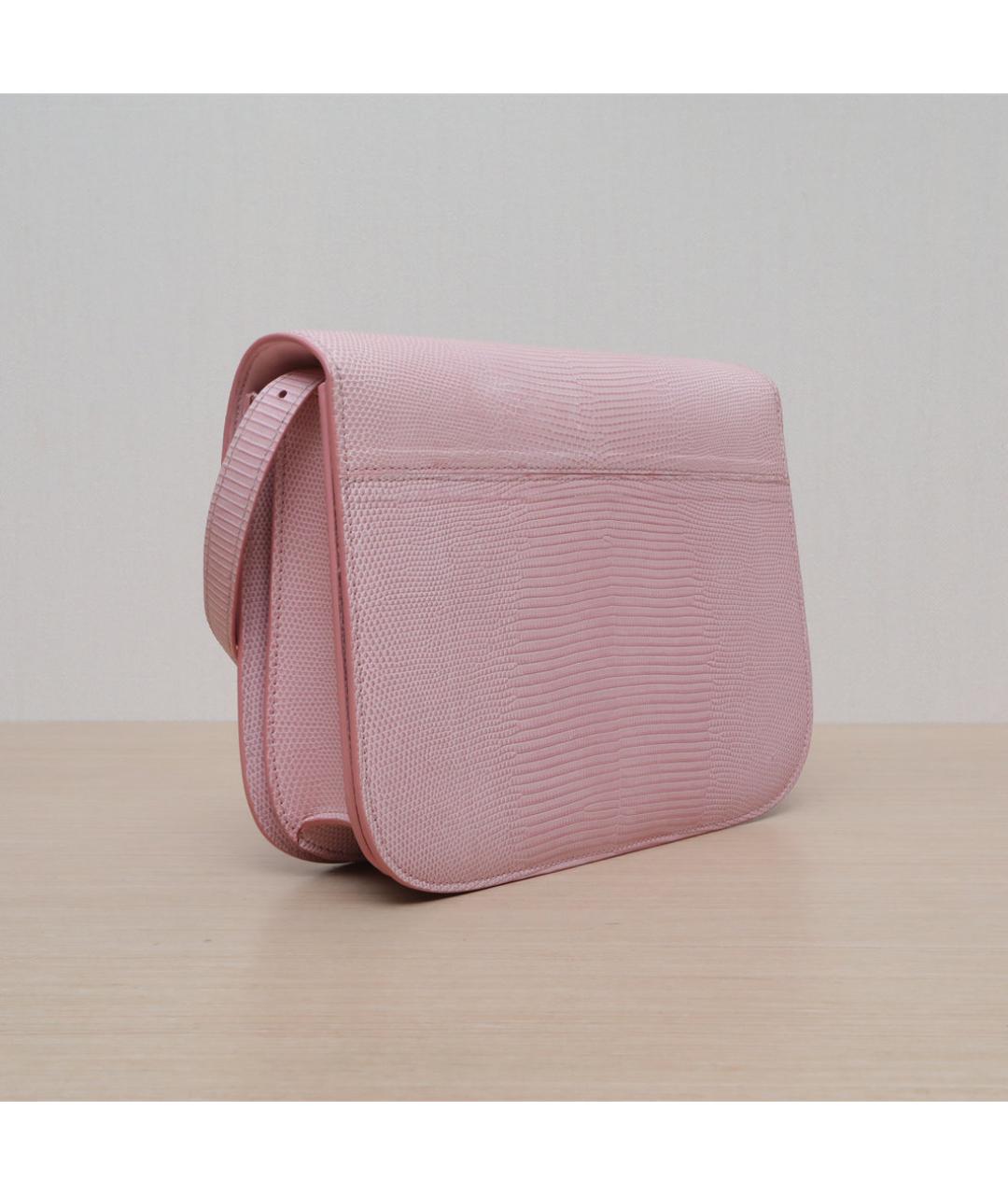 CELINE Розовая кожаная сумка через плечо, фото 6