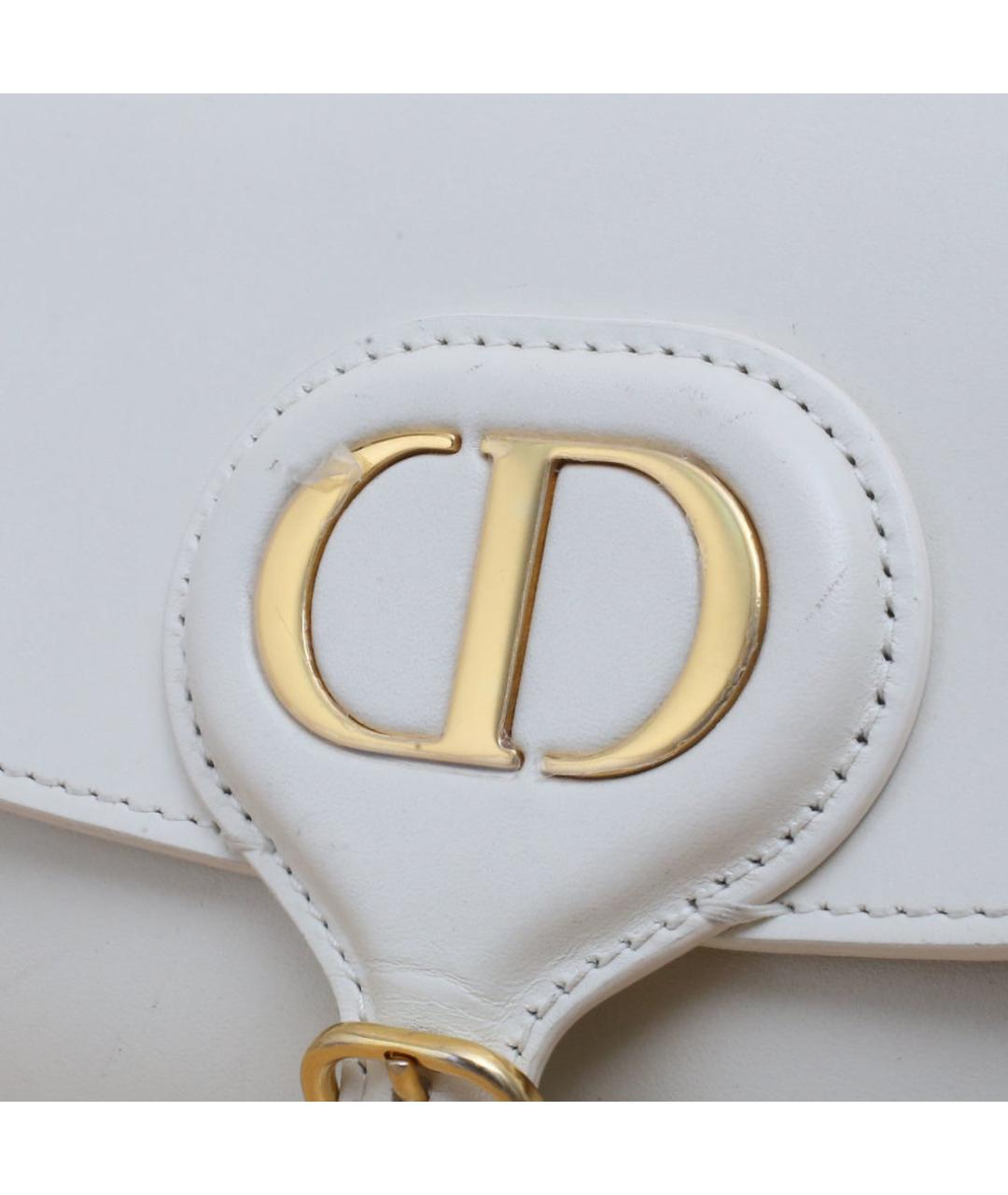 CHRISTIAN DIOR Белая кожаная сумка через плечо, фото 6