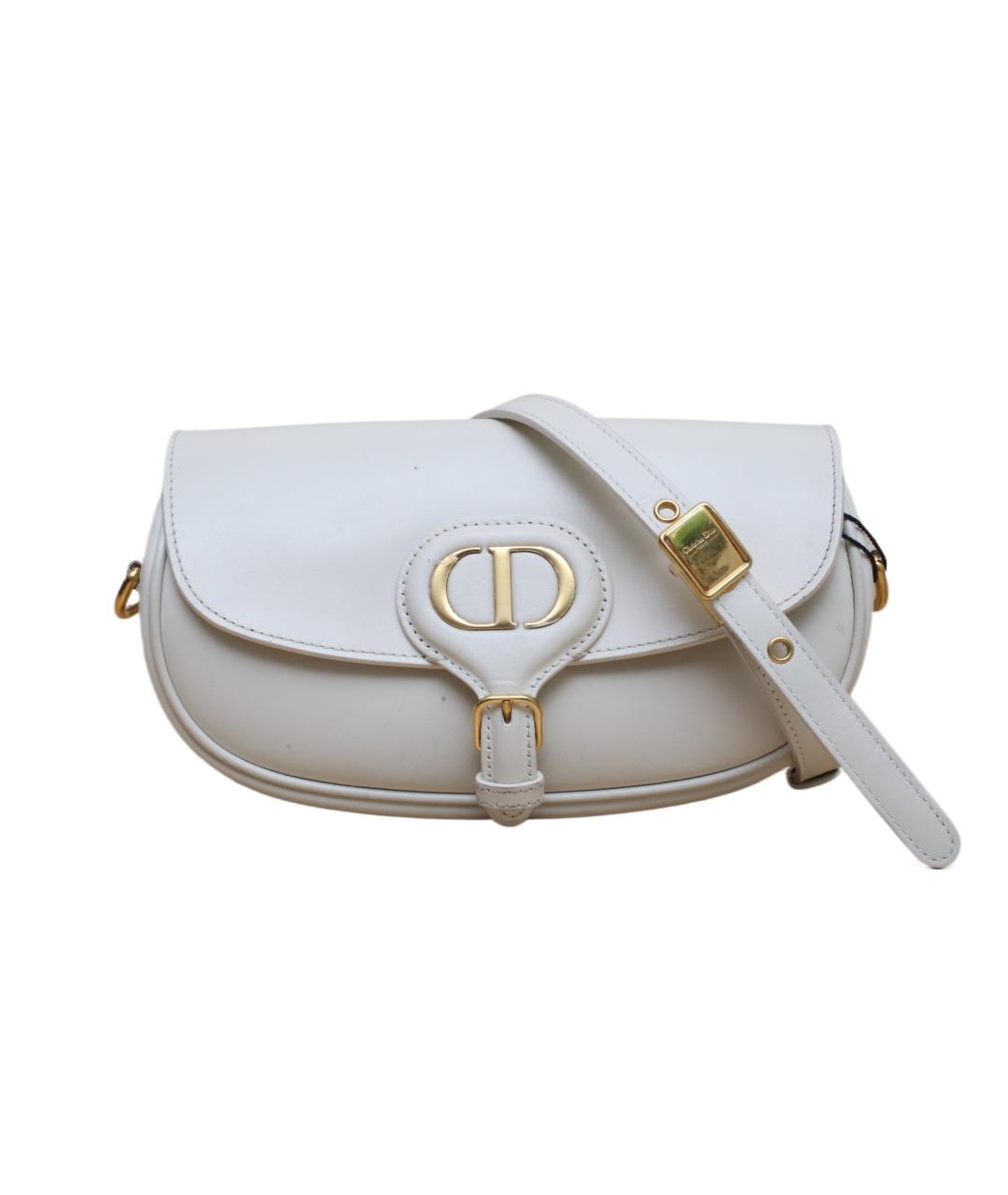 CHRISTIAN DIOR Белая кожаная сумка через плечо, фото 1