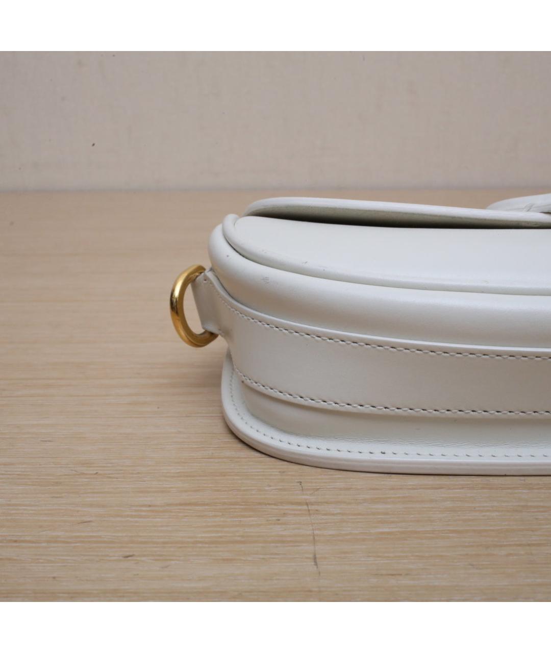 CHRISTIAN DIOR Белая кожаная сумка через плечо, фото 7