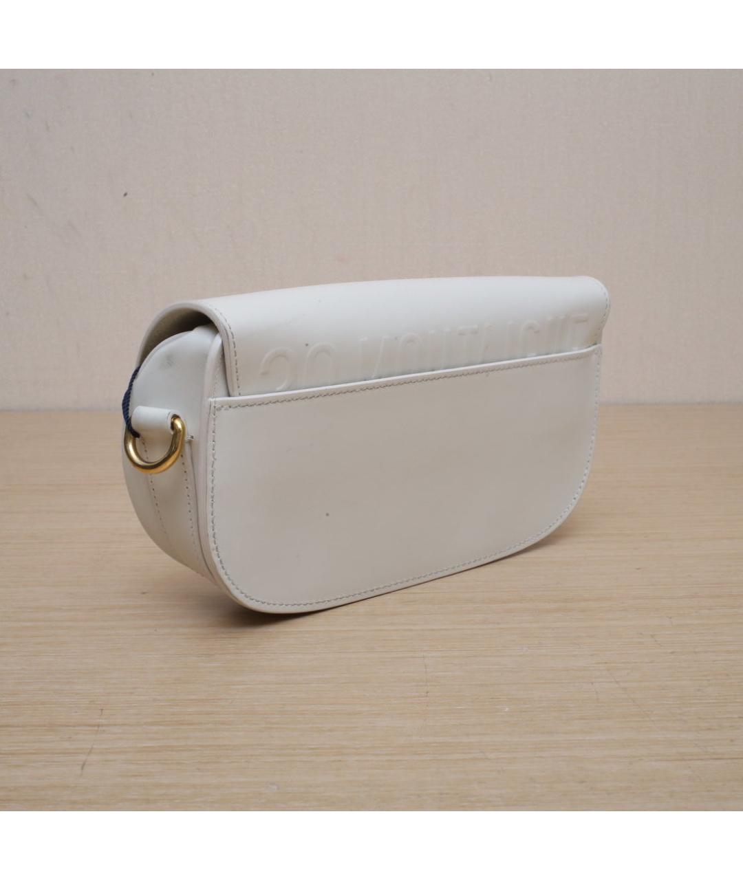 CHRISTIAN DIOR Белая кожаная сумка через плечо, фото 4
