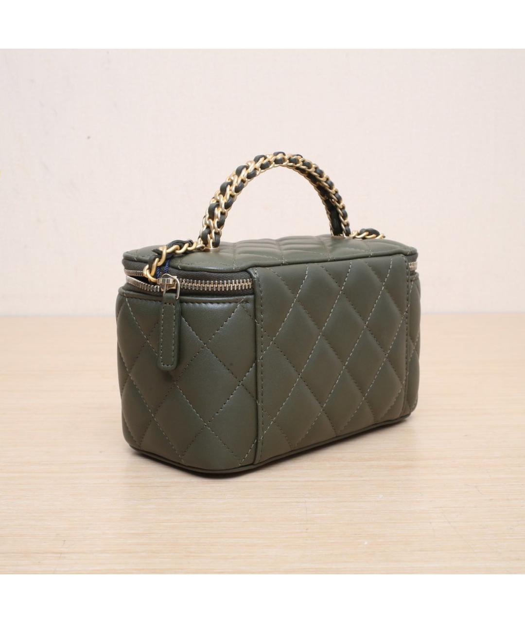 CHANEL Зеленая кожаная сумка через плечо, фото 6