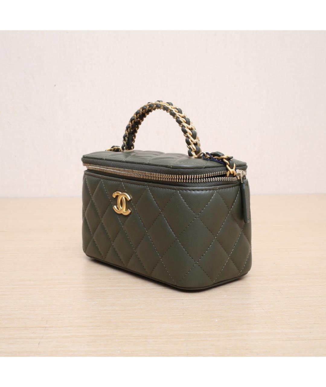 CHANEL Зеленая кожаная сумка через плечо, фото 4