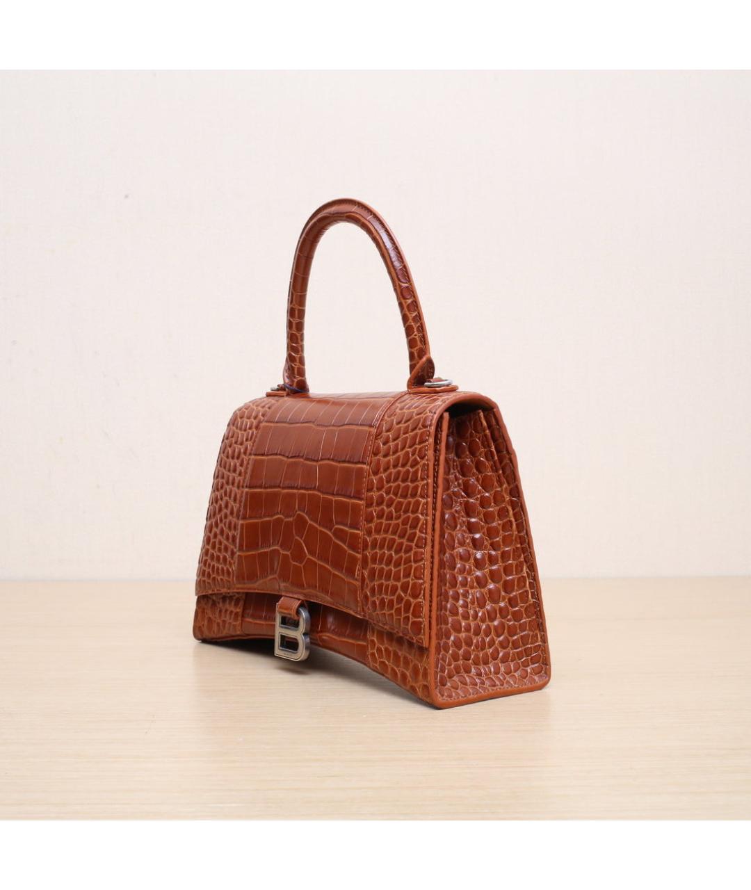 BALENCIAGA Коричневая кожаная сумка через плечо, фото 4