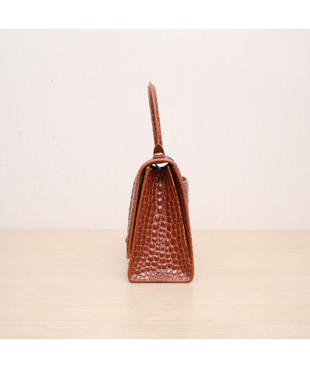 BALENCIAGA Коричневая кожаная сумка через плечо, фото 5