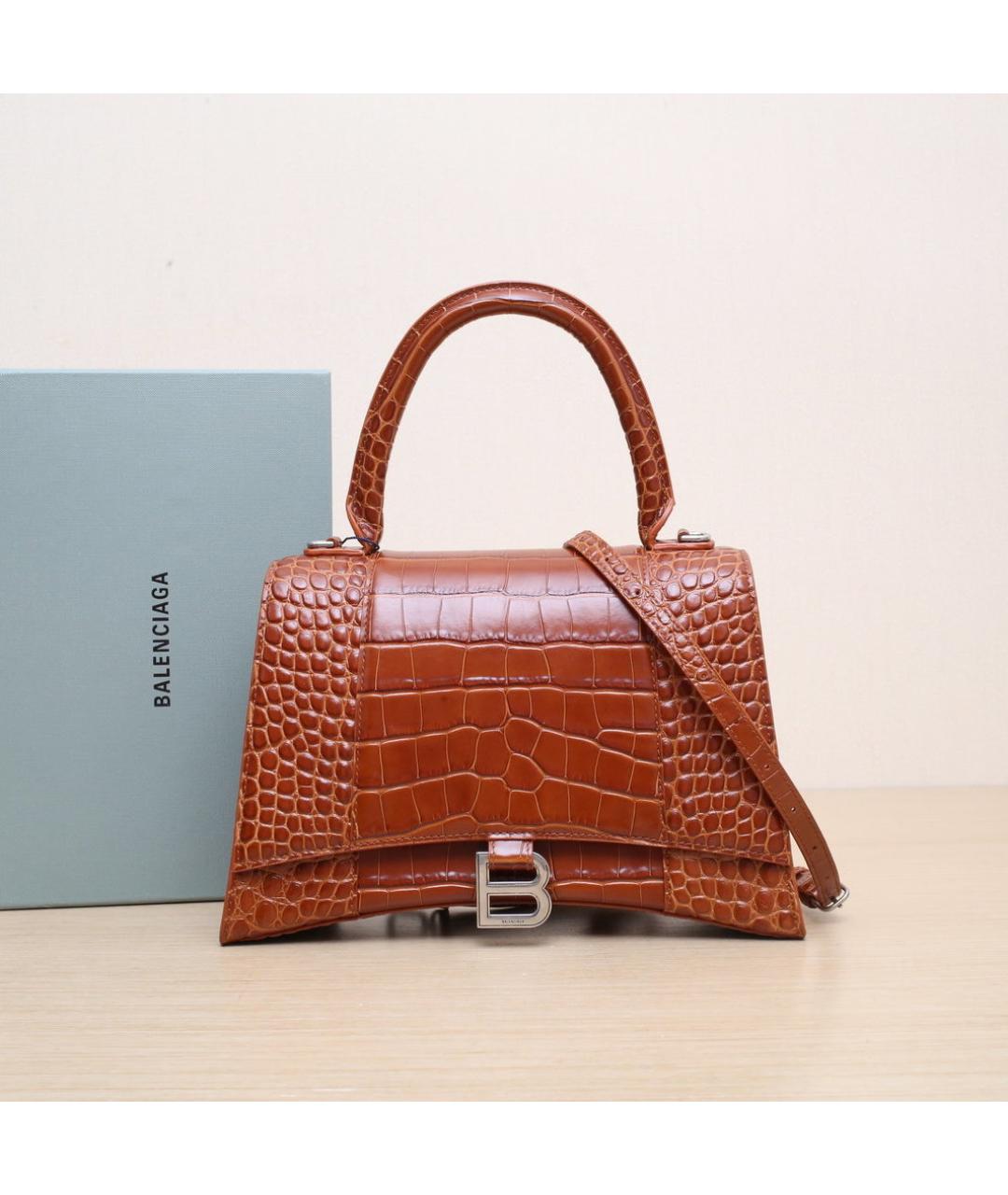 BALENCIAGA Коричневая кожаная сумка через плечо, фото 2